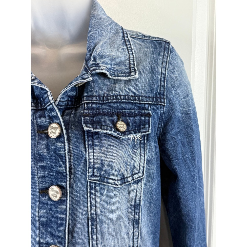 Indigo Rein Womens Medium Wash Denim Jean Trucker Jacket Blue M Demicore Cotton - Picture 2 of 13